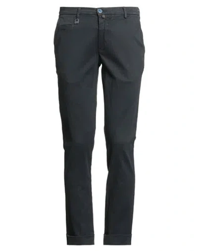 Barbati Man Pants Charcoal Size 30 Cotton, Elastane In Blue