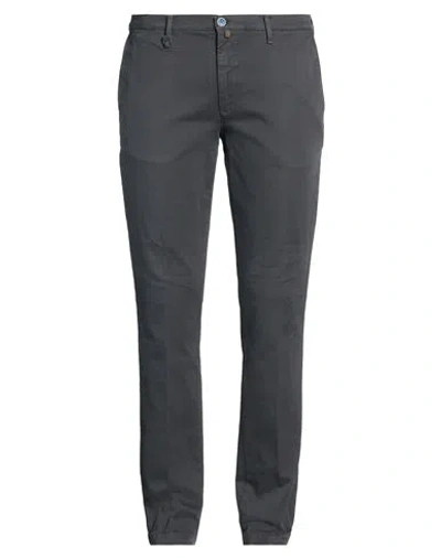 Barbati Man Pants Charcoal Size 38 Cotton, Elastane In Black
