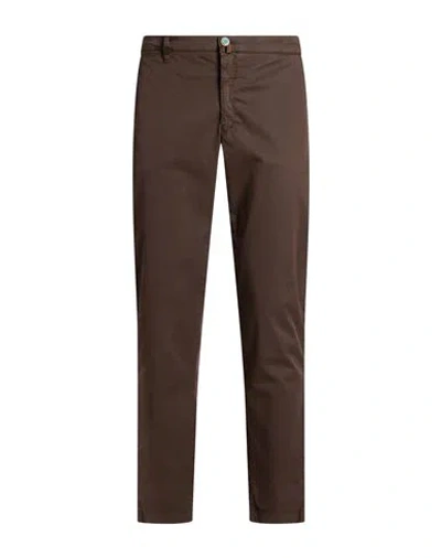 Barbati Man Pants Chocolate Brown Size 40 Cotton, Elastane