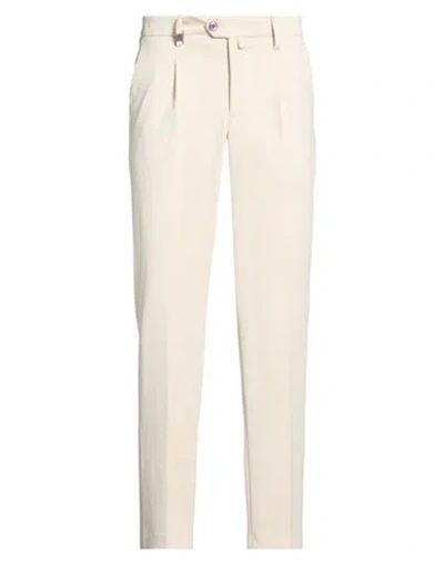 Barbati Man Pants Cream Size 28 Viscose, Polyester, Elastane In White
