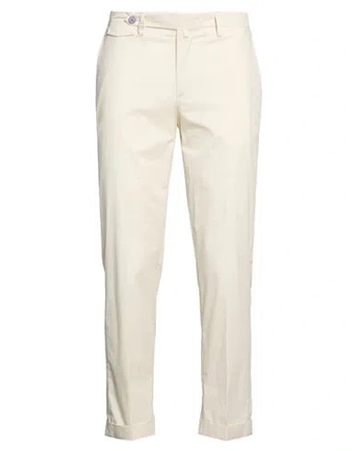 Barbati Man Pants Cream Size 32 Cotton, Polyamide, Elastane In White