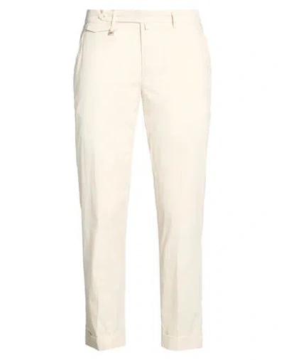 Barbati Man Pants Cream Size 34 Cotton, Polyamide, Elastane In White