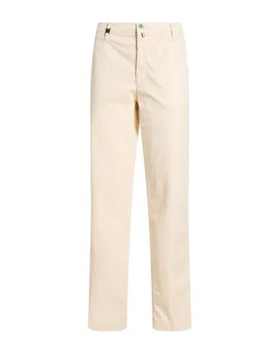 Barbati Man Pants Cream Size 38 Cotton, Elastane