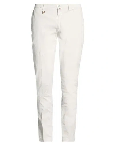 Barbati Man Pants Cream Size 38 Cotton, Elastane In White