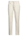 Barbati Man Pants Cream Size 38 Cotton, Polyamide, Elastane In White