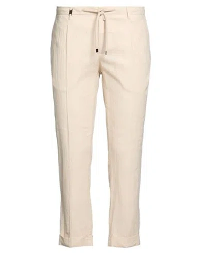 Barbati Man Pants Cream Size 38 Linen, Viscose In White