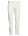 Barbati Man Pants Cream Size 38 Polyester, Viscose, Elastane In White