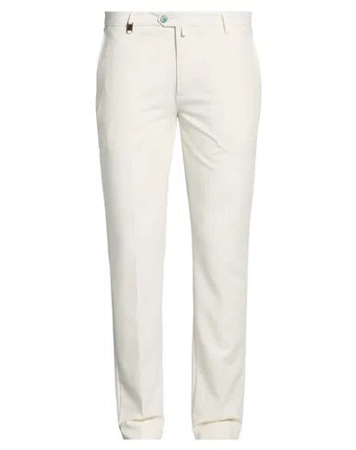 Barbati Man Pants Cream Size 38 Polyester, Viscose, Elastane In White