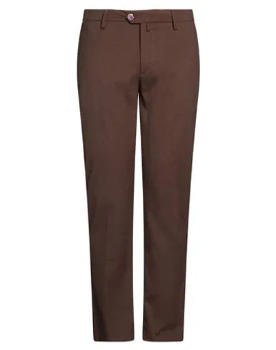 Barbati Man Pants Dark Brown Size 30 Polyester, Viscose, Elastane