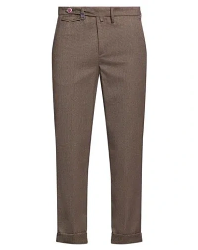 Barbati Man Pants Dark Brown Size 32 Polyester, Viscose, Elastane