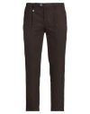 Barbati Man Pants Dark Brown Size 32 Polyester, Viscose, Wool In Brown