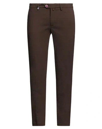 Barbati Man Pants Dark Brown Size 34 Viscose, Polyamide, Elastane