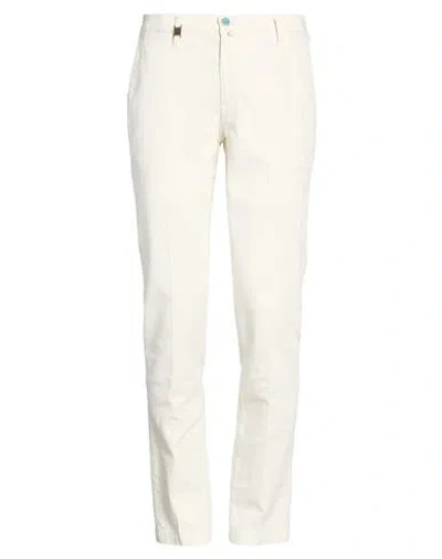Barbati Man Pants Ivory Size 30 Cotton, Elastane In White