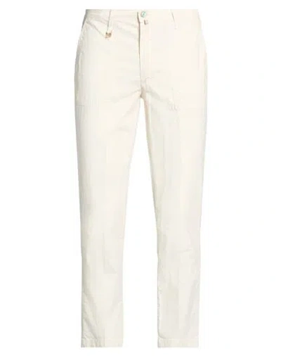 Barbati Man Pants Ivory Size 34 Cotton, Elastane In White