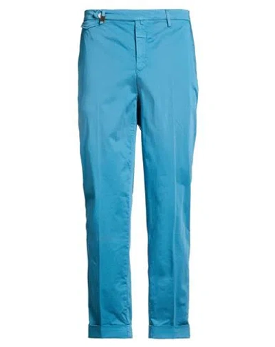 Barbati Man Pants Light Blue Size 38 Cotton, Elastane