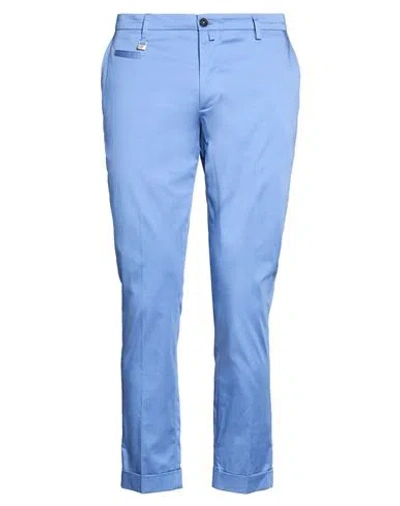 Barbati Man Pants Light Blue Size 40 Cotton, Elastane