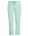 Barbati Man Pants Light Green Size 30 Polyester, Viscose, Elastane In Blue