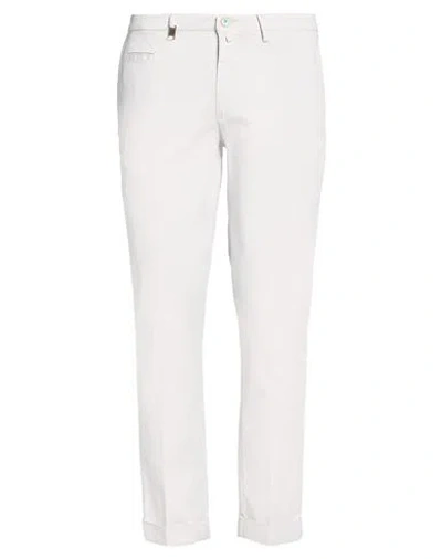 Barbati Man Pants Light Grey Size 36 Cotton, Elastane In White