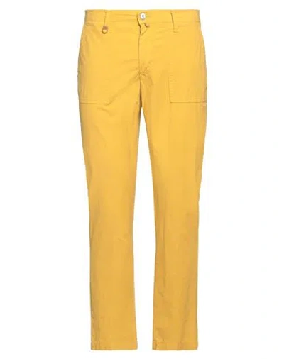 Barbati Man Pants Marigold Size 42 Cotton, Elastane