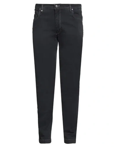 Barbati Man Pants Midnight Blue Size 40 Cotton, Elastane In Black