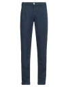 Barbati Man Pants Navy Size 28 Cotton, Elastane In Navy Blue