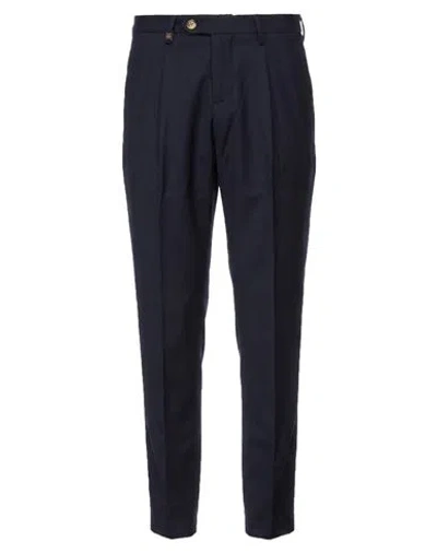 Barbati Man Pants Navy Size 28 Polyester, Viscose, Elastane In Blue