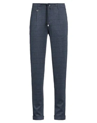 Barbati Man Pants Navy Size 28 Viscose, Polyester, Elastane In Blue