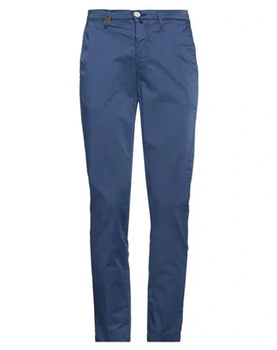 Barbati Man Pants Navy Size 30 Cotton, Elastane In Blue
