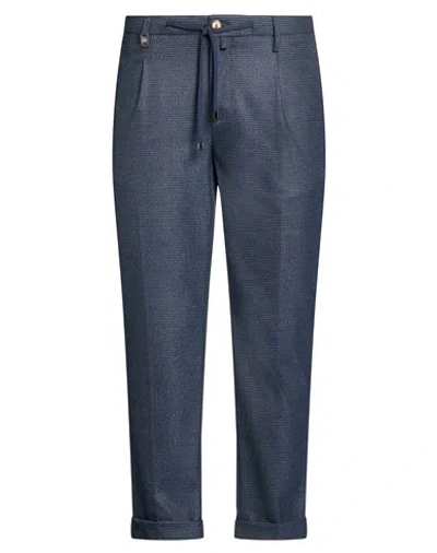 Barbati Man Pants Navy Size 30 Polyester, Viscose, Elastane In Blue