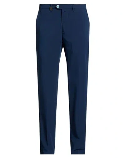 Barbati Man Pants Navy Size 30 Polyester, Viscose, Elastane In Blue