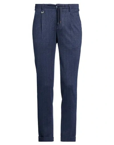Barbati Man Pants Navy Size 30 Viscose, Polyester, Elastane In Blue