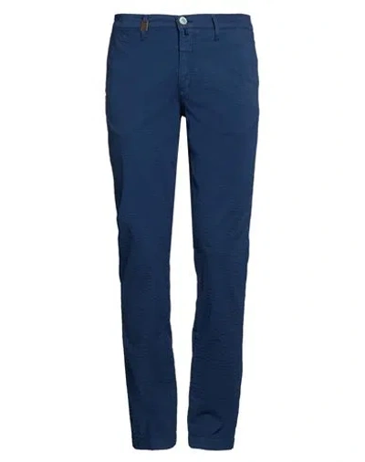 Barbati Man Pants Navy Size 32 Cotton, Elastane In Blue