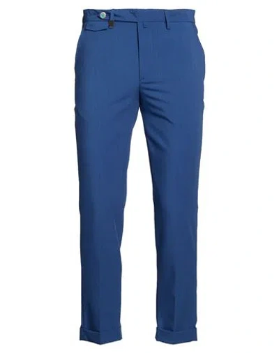 Barbati Man Pants Navy Size 32 Polyester, Viscose, Elastane