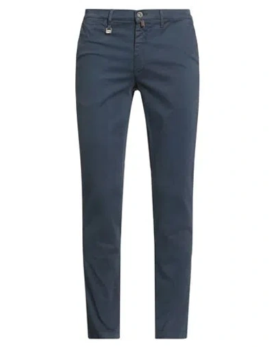 Barbati Man Pants Navy Size 34 Cotton, Elastane In Blue