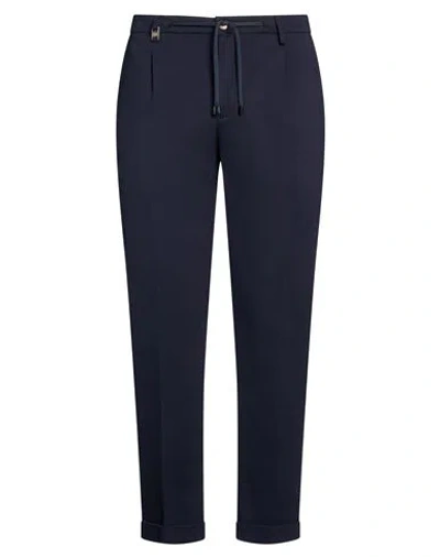 Barbati Man Pants Navy Size 36 Viscose, Polyamide, Elastane In Blue