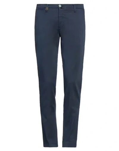 Barbati Man Pants Navy Size 38 Cotton, Elastane In Brown