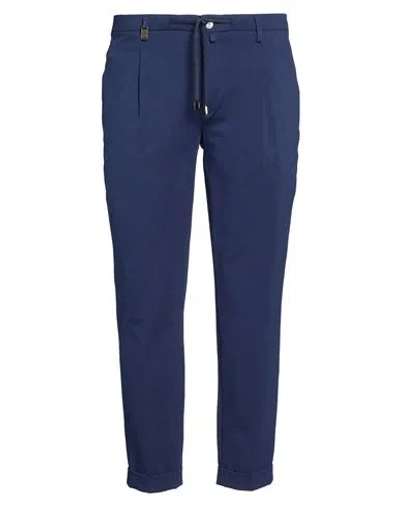 Barbati Man Pants Navy Size 38 Cotton, Polyamide, Elastane In Blue