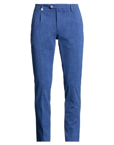 Barbati Man Pants Navy Size 38 Cotton, Polyamide, Elastane In Blue