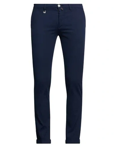 Barbati Man Pants Navy Size 40 Cotton, Elastane In Blue