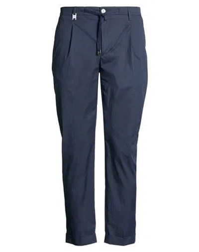 Barbati Man Pants Navy Size 40 Cotton, Polyamide, Elastane In Blue
