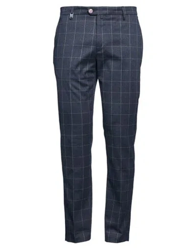 Barbati Man Pants Navy Size 40 Polyester, Viscose, Elastane In Blue