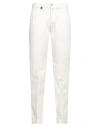 Barbati Man Pants Off White Size 36 Cotton, Elastane