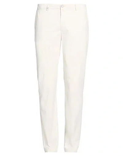 Barbati Man Pants Off White Size 34 Cotton, Elastane