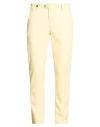 Barbati Man Pants Pastel Yellow Size 34 Polyester, Viscose, Elastane