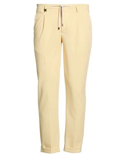 Barbati Man Pants Pastel Yellow Size 34 Polyester, Viscose, Elastane