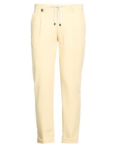 Barbati Man Pants Pastel Yellow Size 34 Polyester, Viscose, Elastane