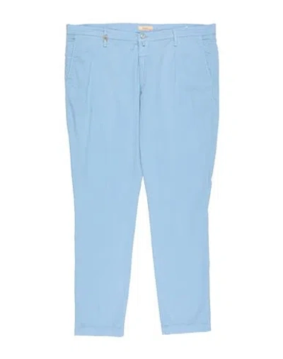 Barbati Man Pants Sky Blue Size 42 Cotton, Elastane