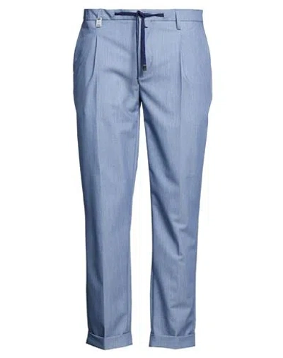 Barbati Man Pants Slate Blue Size 38 Polyester, Viscose, Elastane