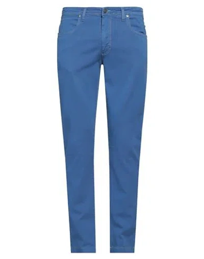 Barbati Man Pants Slate Blue Size 40 Cotton, Elastane