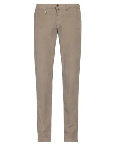Barbati Man Pants Taupe Size 40 Cotton, Elastane In Grey
